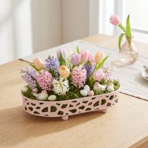 Artikel Sierschaal Ovale schaal met voetjes tafeldecoratie roze 30×18cm