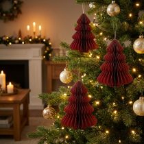 Artikel Papieren kerstboom Bordeaux kersthanger H20cm
