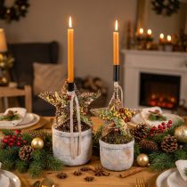 Artikel Kerstboomversiering, Adventsdecoratie, sterhanger goudkleurig B15cm 8 stuks