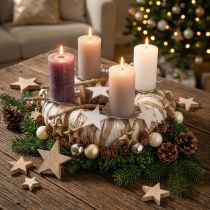 Artikel Houten sterrendecoratie strooidecoratie Kerstmis naturel 3/5/7cm 29 st