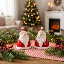 Artikel Kerstmanfiguurtje in rood, 13 cm – Ideale kerstdecoratie voor een feestelijke sfeer – 2 stuks