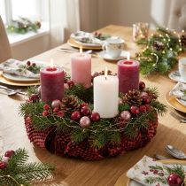 Artikel Mini kerstballen draadglas bordeaux roze Ø2cm 140st
