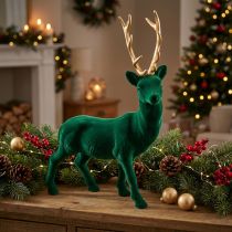 Artikel Deco hert staand groen goud kerstdecoratie figuur 40cm