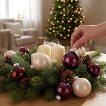 Artikel Kerstboomballen glazen boombollen Berry Mix Ø5cm 24 stuks Berry roze beige crème glanzend