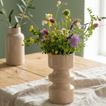 Artikel Metalen bloemenvaas cappuccinobruin emaille Ø9cm H17,5cm