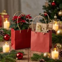 Artikel Cadeautasjes, papieren tasjes met handvatten, rood, 12×12×12 cm, 6 stuks