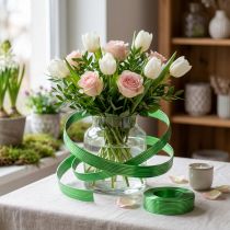 Artikel Aluminium platte draad, appelgroen, 5mm, 10m, buigzaam, decoratie