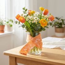 Artikel Vilten lint wollint decoratiestof oranje veren wolvilt 15cm 5m