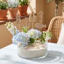 Artikel Bloempluggen maritieme sierpluggen hout 7cm 12st