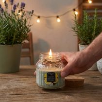 Artikel Geurkaars kaars in glas citronella saliegroen H11,5cm