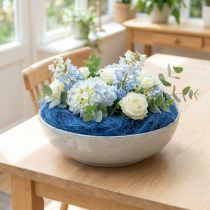 Artikel Sisalwatten, blauw, natuurlijke vezels, 300 g, geschenkverpakking, vulling, decoratie