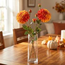 Artikel Kunst Dahlia Decoratieve Bloemen Oranje Rood Ø10 L80cm 2st