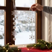 Artikel Winterslinger ijskristallen helder zilver wit L150cm 2 stuks