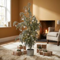 Artikel Minikerstboom in pot met sneeuw in de winter 45x110cm