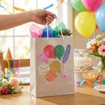 Artikel Cadeautas "Happy Birthday" verjaardagstas papier 26×14×36cm 2 stuks