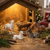 Artikel Kerstfiguren dieren voor kerststalset 6-11cm 4 st