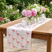 Artikel Decoratieve stof flamingo wit-roze 30cm x 3m