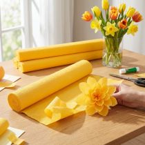 Artikel Bloemistencrêpepapier bloemistencrêpe zonnegeel 50×250cm 5 stuks