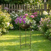 Artikel Decoratief vogelbad, bloempot met klimrek, nostalgische uitstraling, stijlvolle tuindecoratie, 75 cm
