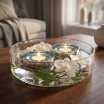 Artikel Glazen drijvende theelichthouder voor een elegante touch in elke kamer, 10 cm, 2 stuks