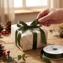 Artikel Decoratief lint, smal taftlint voor creatieve cadeauverpakkingen, 10 mm breed, 50 m lang