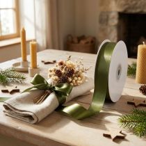 Artikel Decoratief lint, glanzend taftlint voor decoratie, 25 mm breed, 50 m lang