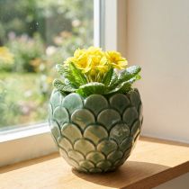 Artikel Keramiek Bloempot Vintage Groen Crackle Glazuur Ø13cm H11cm