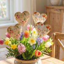 Artikel Bloemplug hart decoratieve plug hart bloemen 8×1,5×8cm 4 st