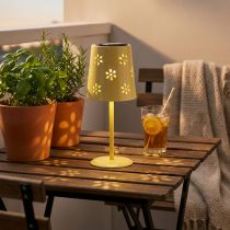 Artikel Solar tafellamp met verfijnd bloemenpatroon voor balkon of terras, 28 cm