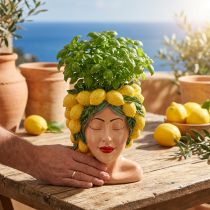 Artikel Buste vrouw plantenpot citroen decoratie Mediterraans H21,5cm