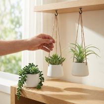 Artikel Hangmanden vetplanten kunstgroen assorti 18cm 3st