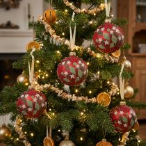 Artikel Kerstballen glas rood kerstboomballen weide Ø8cm 6st