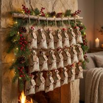 Artikel Adventskalenderzakjes hert bruin 12,5×20cm 24 st