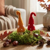 Artikel Decoratieve vilten paddenstoelen rood, oranje 6 stuks