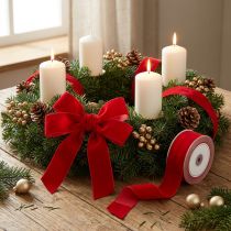 Artikel Fluwelen lint cadeaulint decoratief lint fluweel rood 40mm 8m