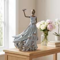 Artikel Beeld Vrouw met vogel Kunstzinnig vormgegeven decoratief beeld voor tijdloos interieur 41 cm