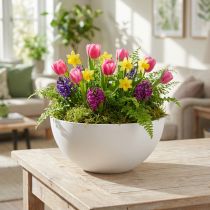 Artikel Bloempot kunststof ronde kom wit Ø25cm H12cm