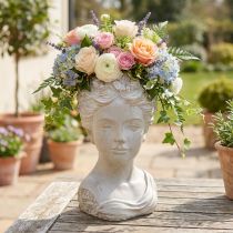 Artikel Plantenpot sculptuur vrouw gegoten steen antieke look 21×17,5×33,5cm