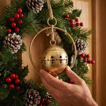 Artikel Decoratieve bel gouden bel hangende decoratie metaal naturel Ø14cm