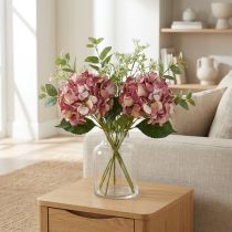 Artikel Kunsthortensia Groot Roze Mauve Ø15cm L58cm 2st