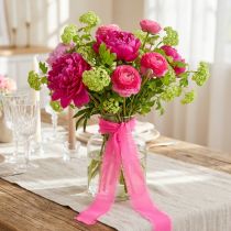 Artikel Chiffon lint roze neon stof lint met franjes 40mm 15m