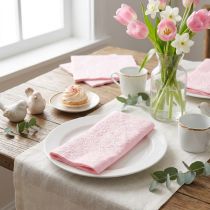 Artikel Servetten Roze Lenteornamenten Reliëf 33x33cm 15 st