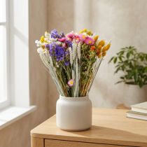 Artikel Boeket gedroogde bloemen, strobloemen, zeelavendel, phalaris, granen, 55 cm