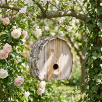 Artikel Decoratieve Nestkast Vogelhuis Houten Tuindecoratie Natuurlijk Wit Gewassen H22cm B21cm