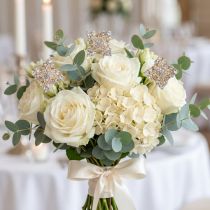 Artikel Diamantnaalden trouwdecoratie goud 7cm 9 st