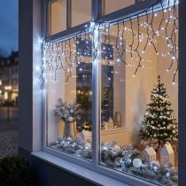 Artikel Lichtcascade met sneeuweffect, winterdecoratie Advent, LED-verlichting 6 strengen koud wit 480 L60/80/100cm