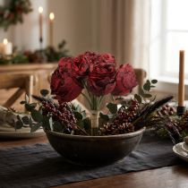 Artikel Kunstrozen rood, zijden bloemen, bos rozen L23cm 8 st