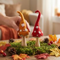 Artikel Paddenstoelen voor staande herfstdecoratie 2 stuks