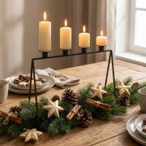 Artikel Kandelaar Zwarte Kandelaar Adventskrans L38cm H31cm