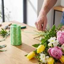 Artikel Boekband raffia groen lichtgroen kunstraffia bloemenraffia B5mm L800m